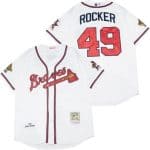 Atlanta Braves #49 John Rocker White 1995 Throwback Jersey