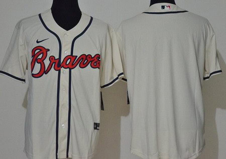 Atlanta Braves Blank Cream Cool Base Jersey