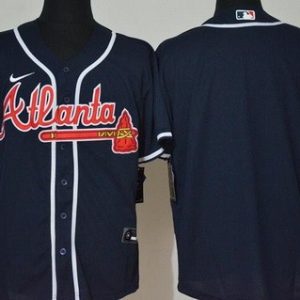 Atlanta Braves Blank Navy Cool Base Jersey