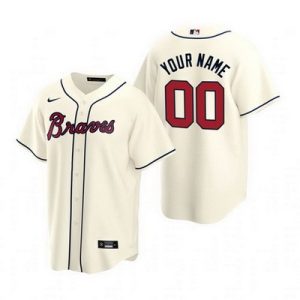 Atlanta Braves Customized Cream Alternate 2020 Cool Base Jersey