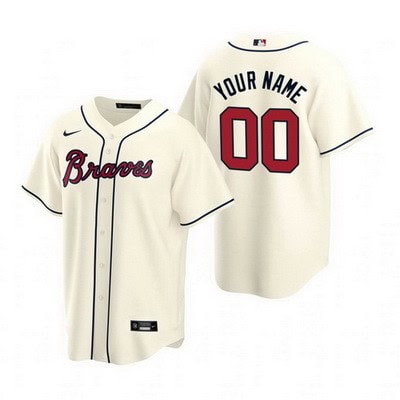 Atlanta Braves Customized Cream Alternate 2020 Cool Base Jersey