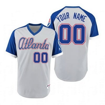 Atlanta Braves Customized Gray 1979 Turn Back The Clock Jersey