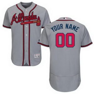 Atlanta Braves Customized Gray FlexBase Jersey