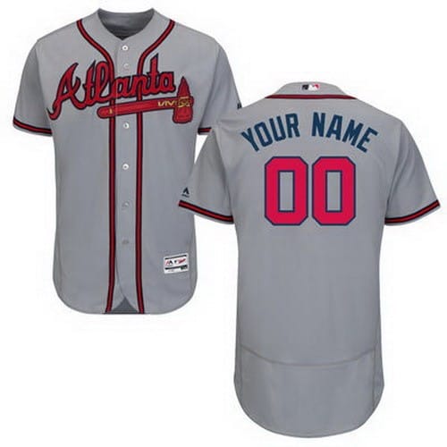 Atlanta Braves Customized Gray FlexBase Jersey