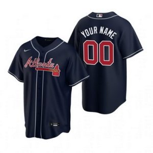 Atlanta Braves Customized Navy Alternate 2020 Cool Base Jersey