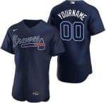 Atlanta Braves Customized Navy Alternate Authentic Jersey