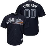 Atlanta Braves Customized Navy Blue Cool Base Jersey