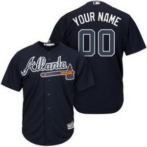 Atlanta Braves Customized Navy Blue Cool Base Jersey