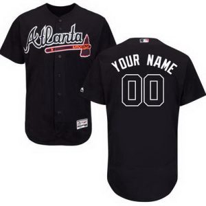 Atlanta Braves Customized Navy Blue FlexBase Jersey