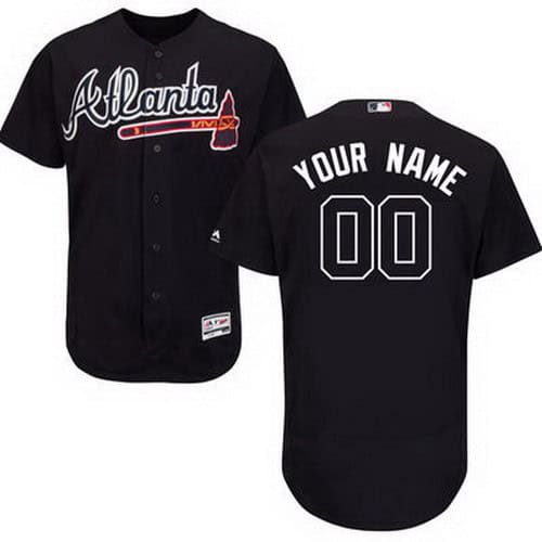 Atlanta Braves Customized Navy Blue FlexBase Jersey