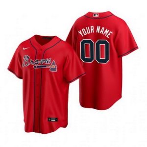 Atlanta Braves Customized Red Alternate 2020 Cool Base Jersey