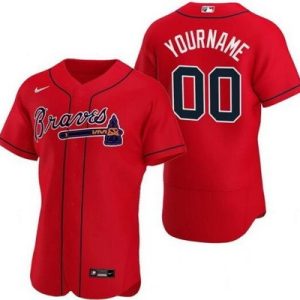 Atlanta Braves Customized Red Authentic Jersey