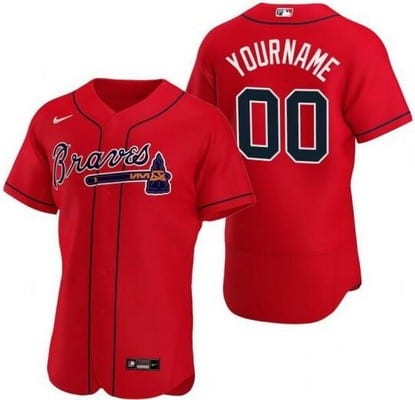 Atlanta Braves Customized Red Authentic Jersey