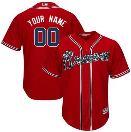 Atlanta Braves Customized Red Cool Base Jersey