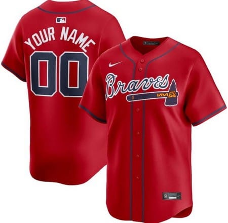 Atlanta Braves Customized Red Limited Jersey
