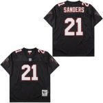 Atlanta Falcons #21 Deion Sanders Black 1992 Throwback Jersey
