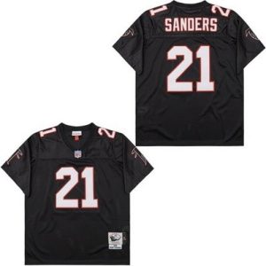Atlanta Falcons #21 Deion Sanders Black 1992 Throwback Jersey