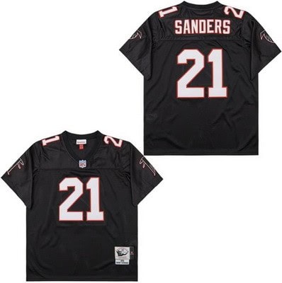 Atlanta Falcons #21 Deion Sanders Black 1992 Throwback Jersey