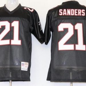 Atlanta Falcons #21 Deion Sanders Black Throwback Jersey