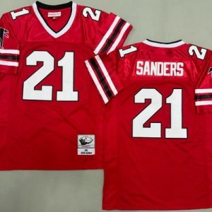 Atlanta Falcons #21 Deion Sanders Red Alternate 1992 Throwback Jersey
