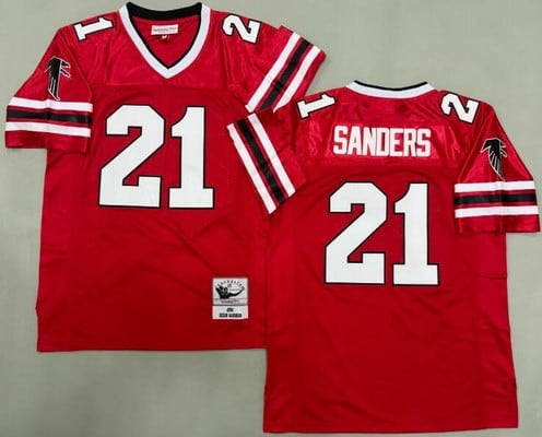Atlanta Falcons #21 Deion Sanders Red Alternate 1992 Throwback Jersey