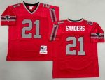 Atlanta Falcons #21 Deion Sanders Red Gray 1992 Throwback Jersey