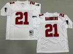 Atlanta Falcons #21 Deion Sanders White Red 1992 Throwback Jersey