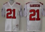 Atlanta Falcons #21 Deion Sanders White Throwback Jersey