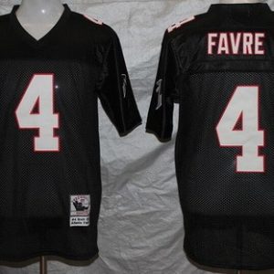 Atlanta Falcons #4 Brett Favre Black Throwback Jersey