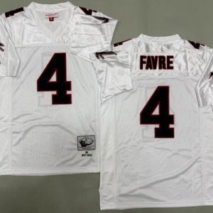 Atlanta Falcons #4 Brett Favre White 1991 Throwback Jersey