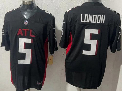 Atlanta Falcons #5 Drake London Black FUSE Vapor Jersey