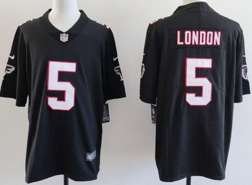 Atlanta Falcons #5 Drake London Black Throwback Vapor Jersey