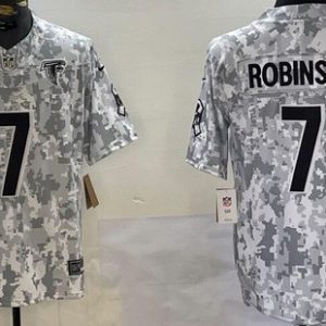 Atlanta Falcons #7 Bijan Robinson Limited Arctic Camo 2024 Salute to Service Jersey