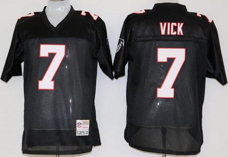 Atlanta Falcons #7 Michael Vick Black Throwback Jersey