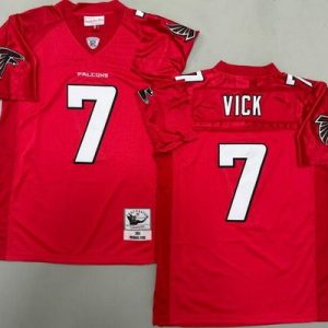 Atlanta Falcons #7 Michael Vick Red 2003 Throwback Jersey