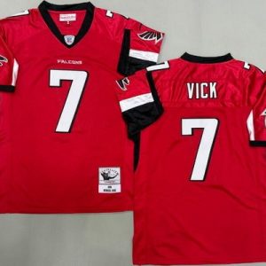 Atlanta Falcons #7 Michael Vick Red Alternate 2003 Throwback Jersey
