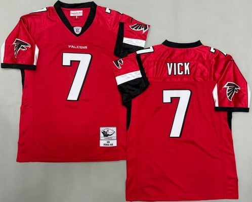 Atlanta Falcons #7 Michael Vick Red Alternate 2003 Throwback Jersey