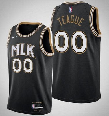 Atlanta Hawks #00 Jeff Teague Black 2021 City Stitched Swingman Jersey