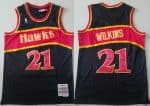 Atlanta Hawks #21 Dominique Wilkins Black 1986 Throwback Swingman Jersey
