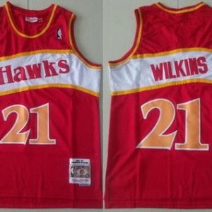 Atlanta Hawks #21 Dominique Wilkins Red 1986 Throwback Swingman Jersey
