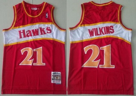 Atlanta Hawks #21 Dominique Wilkins Red 1986 Throwback Swingman Jersey