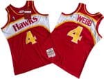 Atlanta Hawks #4 Spud Webb Red 1986 Throwback Swingman Jersey