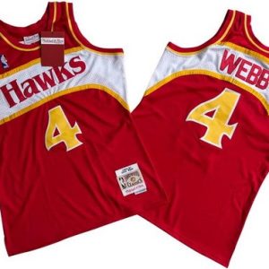 Atlanta Hawks #4 Spud Webb Red 1986 Throwback Swingman Jersey