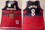 Atlanta Hawks #8 Steve Smith Black Red 1996 Throwback Swingman Jersey
