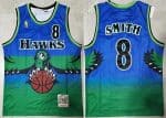 Atlanta Hawks #8 Steve Smith Blue Green 1996 Throwback Swingman Jersey
