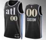 Atlanta Hawks Custom Black 2023 City Icon Heat Press Jersey