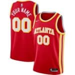 Atlanta Hawks Custom Red Icon Hot Press Jersey