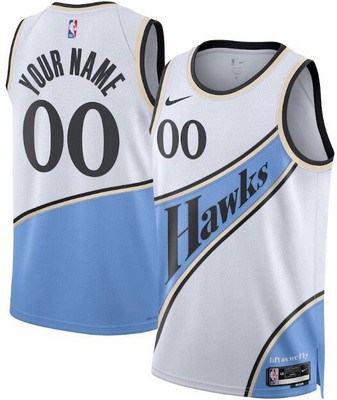 Atlanta Hawks Custom White 2024 City Heat Press Jersey