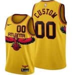 Atlanta Hawks Custom Yellow 2022 City Icon Hot Press Jersey