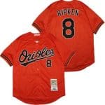 Baltimore Orioles #8 Cal Ripken Orange 1989 Throwback Jersey